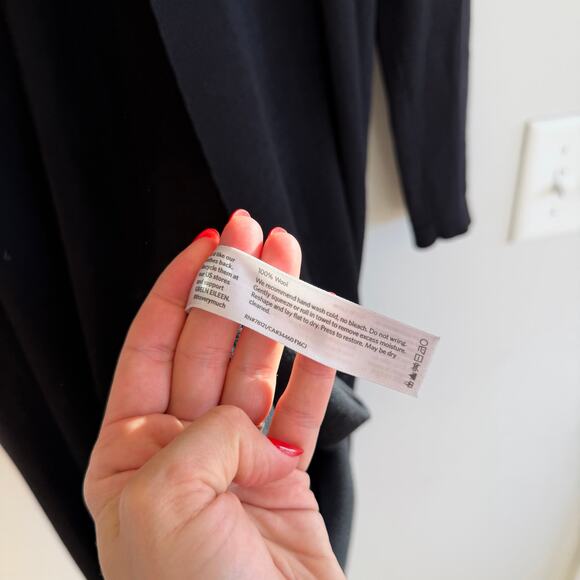 Eileen Fisher 100% Wol Open Duster Cardigan Black M - Picture 6 of 8